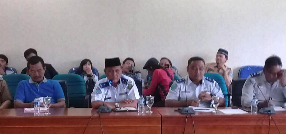 Pihak DInas Perhubungan Kota Bengkulu tampak mengikuti hearing