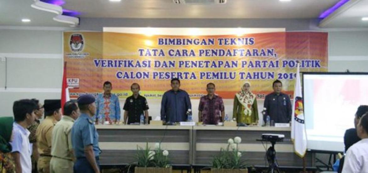 Bimbingan Teknis (Bimtek) tata cara pendaftaran, verifikasi dan penetapan partai politik calon peserta pemilu tahun 2019 tingkat Kota Bengkulu