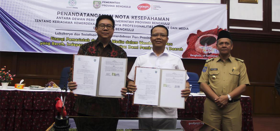 Pemprov Bengkulu Taken MoU dengan Dewan Pers