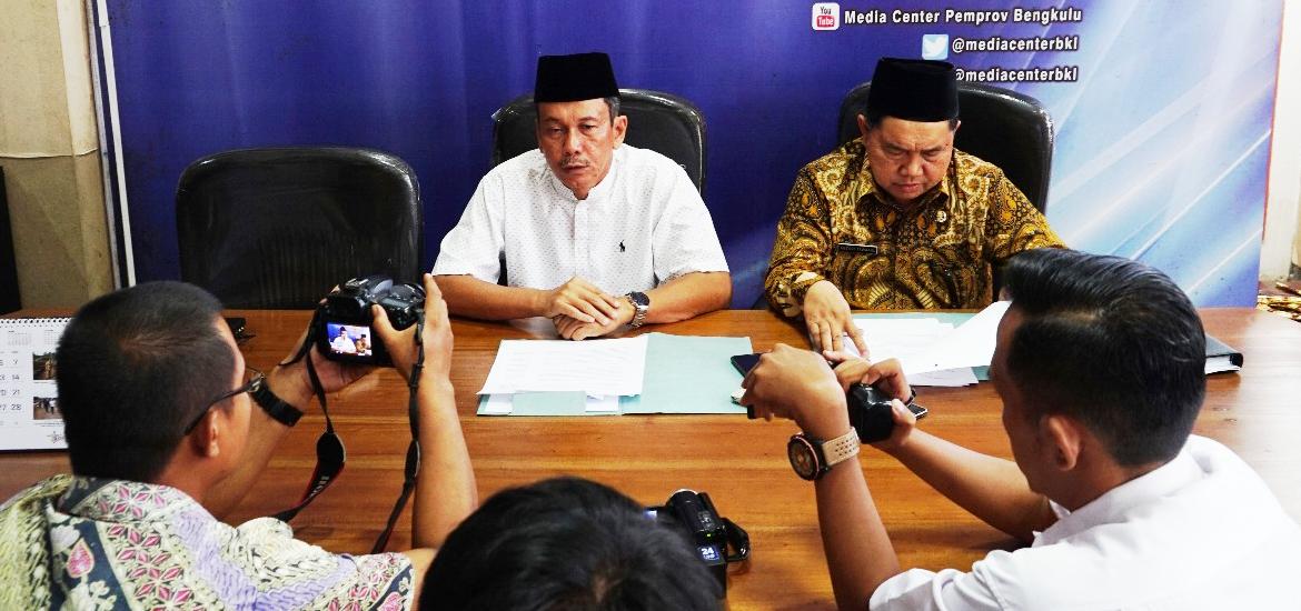Konferensi Pers di Ruang Media Center Humas Pemprov Bengkulu