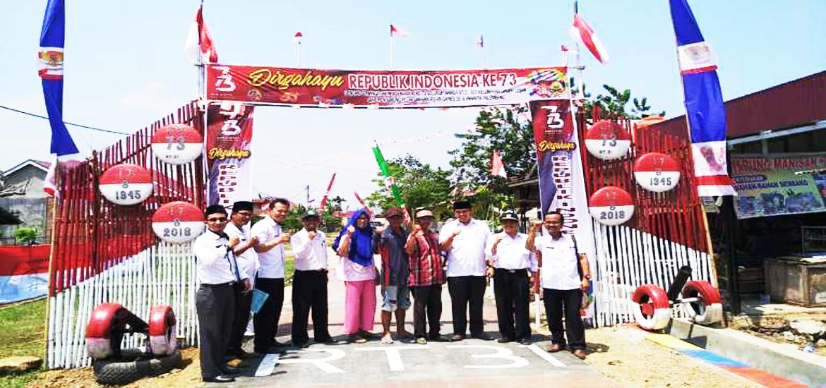 Gapura yang berada di Kelurahan Sawah Lebar Kecamatan Ratu Agung Kota Bengkulu berhasil menjadi juara hiburan pada lomba gapura Asian Games 2018