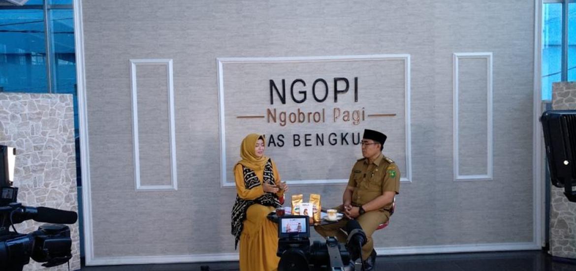 Medy Pebriansyah saat menjadi narasumber dalam program Ngopi (Ngobrol Pagi) di BE TV