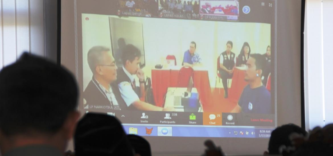 Video Conferences Gerakan Nasional Jemput Bola Serentak Perekaman KTP-el di Lapas