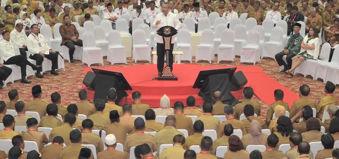 Mendes PDTT Eko Putro Sandjojo menjadi pembicara pada Rapat Koordinasi Nasional Penyelenggaraan Pemerintahan Desa Tahun Anggaran 2019