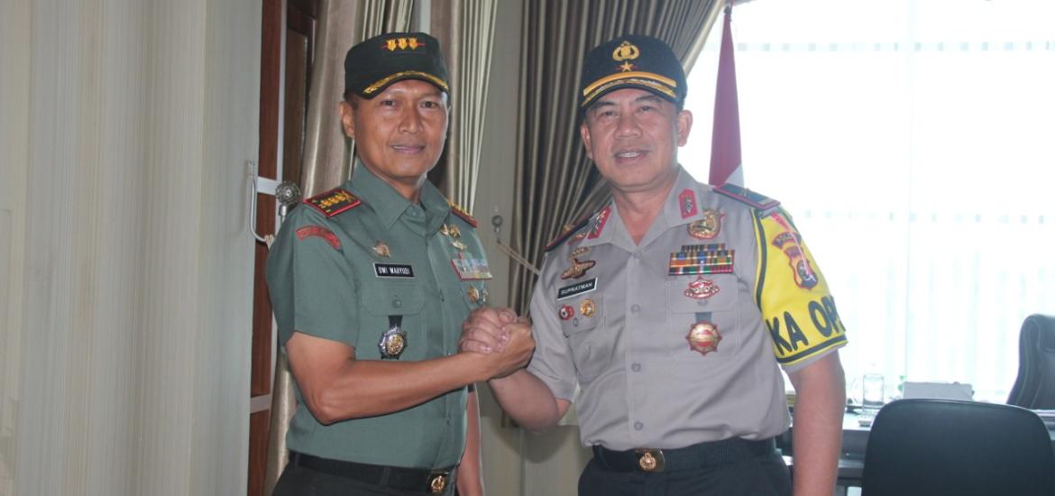 Kapolda Bengkulu Brigjen Pol Drs. Supratman, MH dan Danrem 041 Gamas Kolonel Inf Dwi Wahyudi S.An., MM