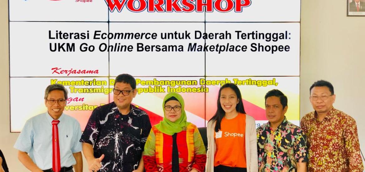 Kementerian Desa, Pembangunan Daerah Tertinggal dan Transmigrasi (Kemendes PDTT) bekerjasama dengan marketplace Shopee dan Universitas Tadulako menggelar workshop literasi e-commerce