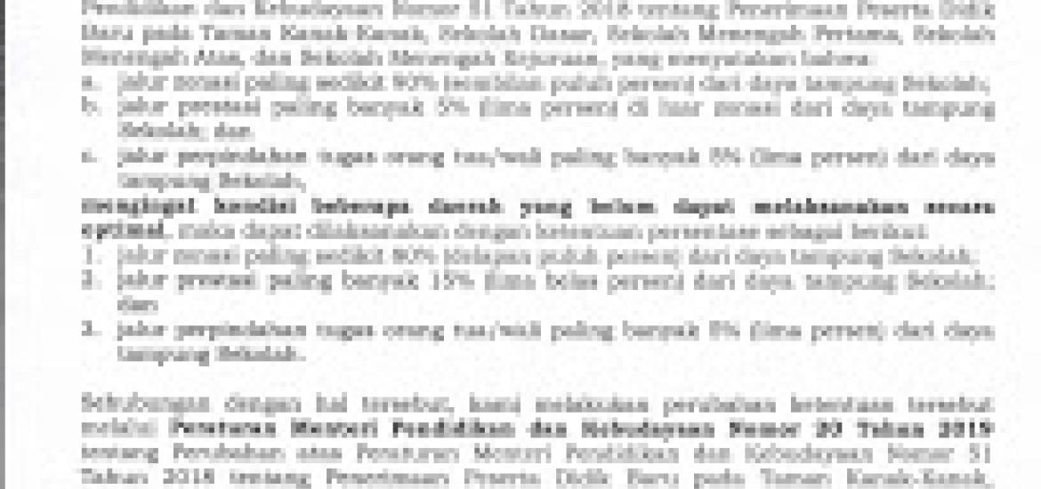 Surat Edaran Menteri Pendidikan dan Kebudayaan Nomor 3 Tahun 2019