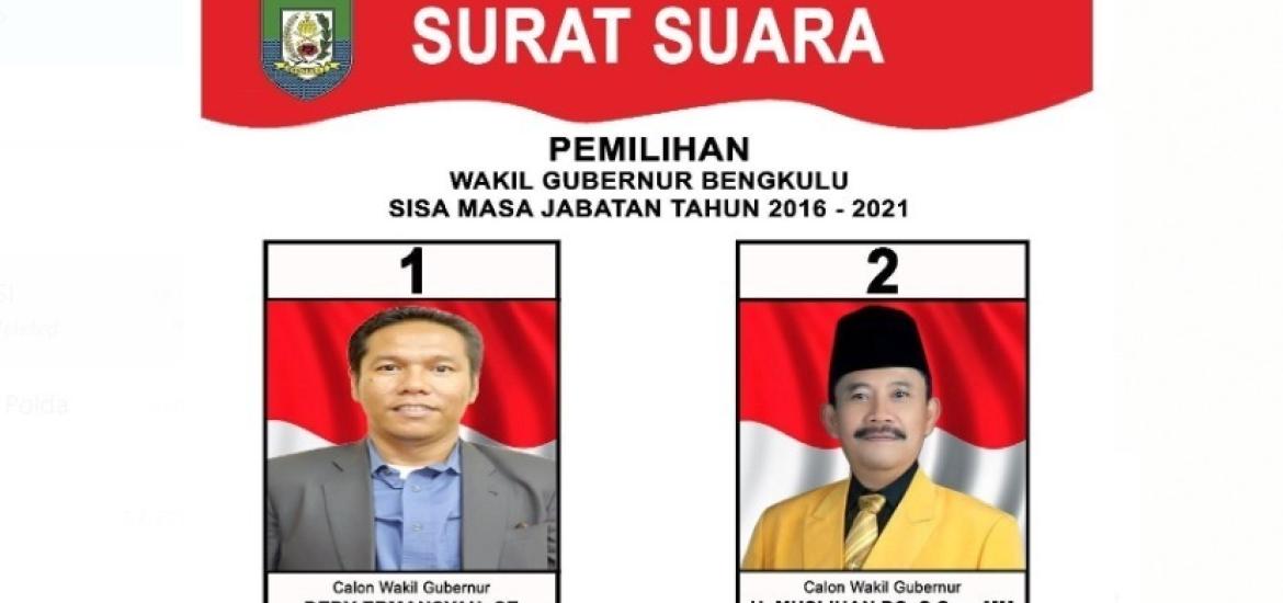 Dedi Ermansyah dan Muslihan DS pada kertas suara Cawagub Bengkulu 