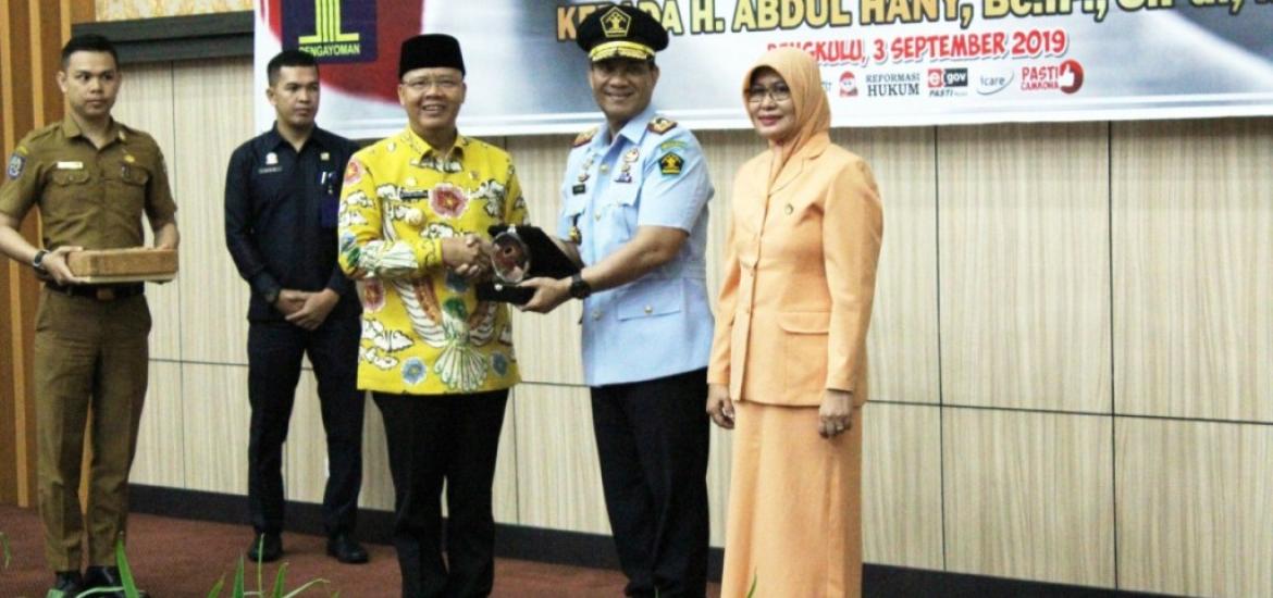 Serah terima jabatan Kepala Kanwil Kemenkumham Bengkulu. Foto/Dok