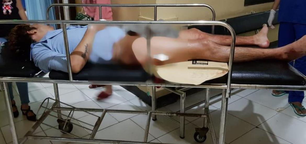 Korban saat mendapat perawatan di RS Bhayangkara Kota Bengkulu