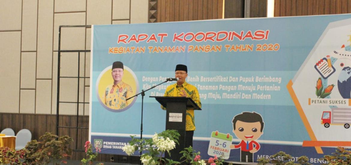 Gubernur Rohidin saat Rakoor Kegiatan Tanaman Pangan 2020