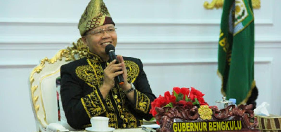gubernur bengkulu Rohidin Mersyah saat vidcon HUT rejang Lebong ke 140