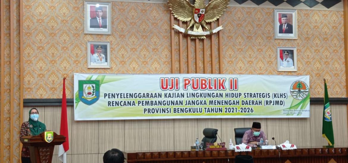 RPJMD 2021-20226 Provinsi Bengkulu Masuk Tahap Uji Publik II Perumusan KLHS