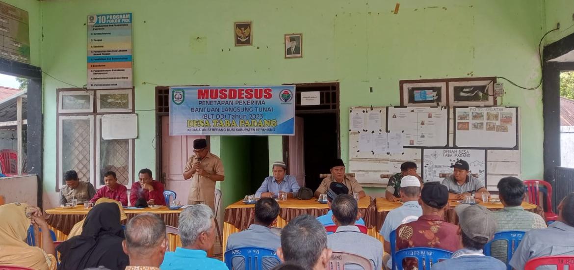 Musdesus, Pemdes Taba Padang Tetapkan 54 KK Penerima BLT-DD 2023