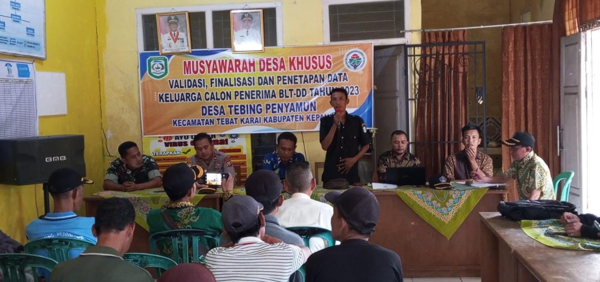Pemdes Tebing Penyamun Tetapkan 25 KK Penerima BLT-DD 2023