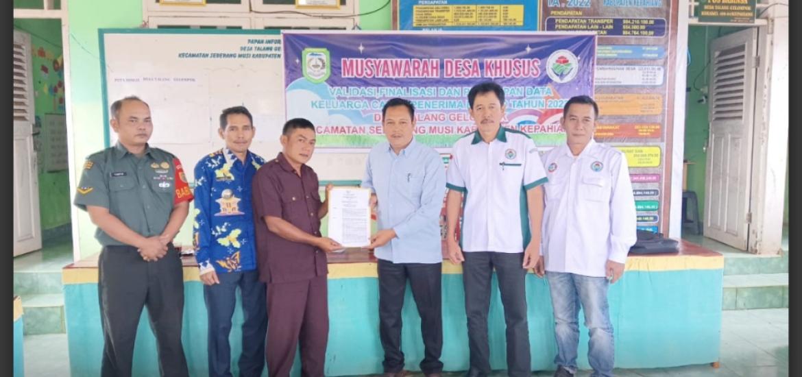 Pemdes Talang Gelompok Tetapkan 22 KK Penerima BLT-DD 2023