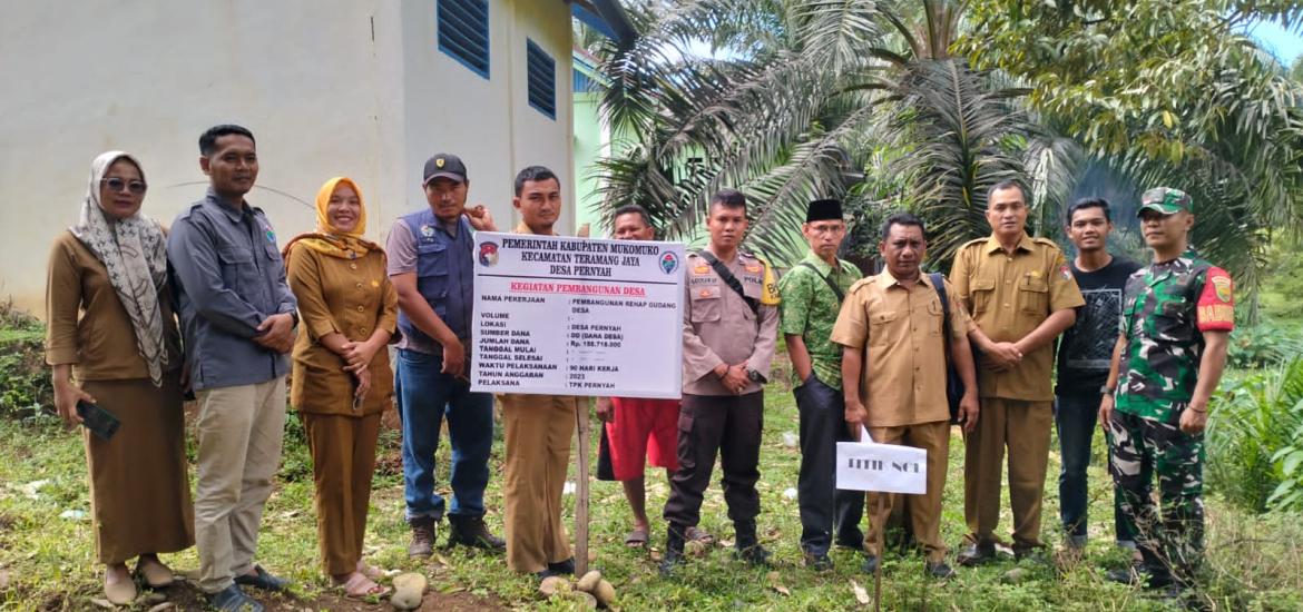Realisasi Pembangunan 2023 DD desa Penyah Tahap Satu Siap Dikerjakan