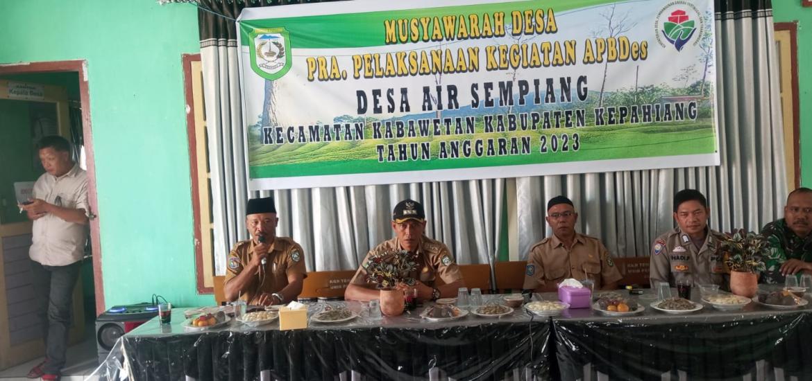 Pemdes Air Sempiang  Gelar Musyawarah Pra Pelaksanaan Pembangunan Jalan Rabat Beton