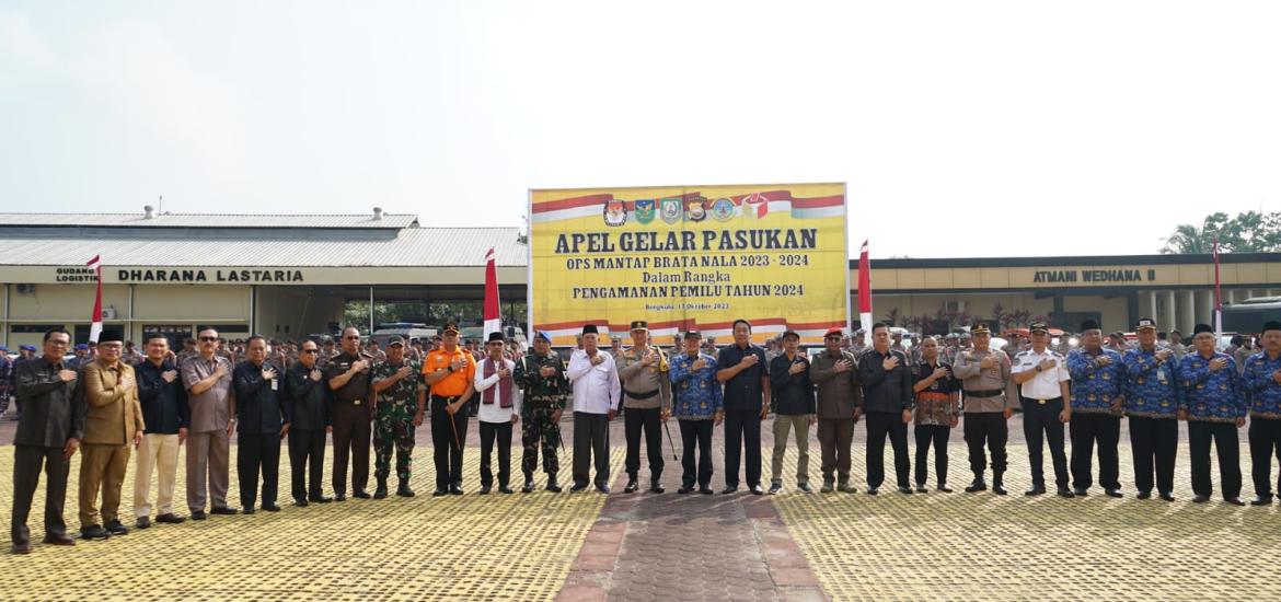 Jaga Situasi Pemilu 2024 Tetap Kondusif, Polda Bengkulu Apel Gelar Pasukan