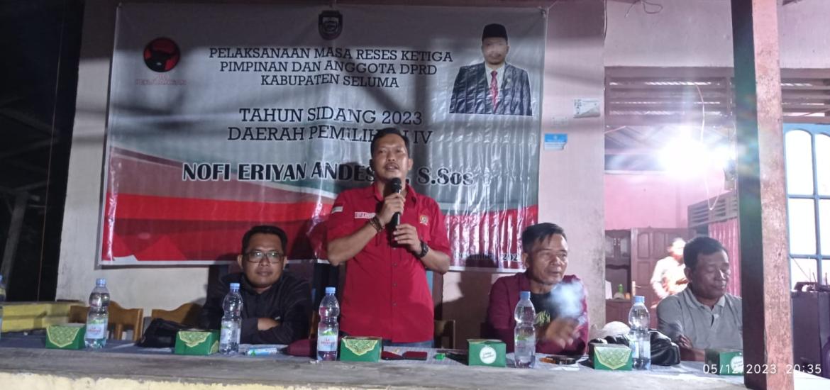 Jaring Aspirasi Masyarakat Suka Sari, Ketua DPRD Seluma Gelar Reses Terbuka