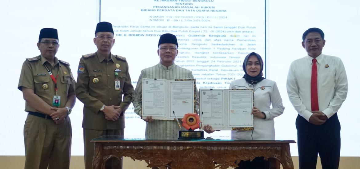 Pemprov Bengkulu Teken MoU dengan Kejati Bengkulu