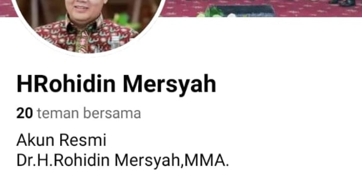 Marak Akun FB Palsu Gubernur Rohidin