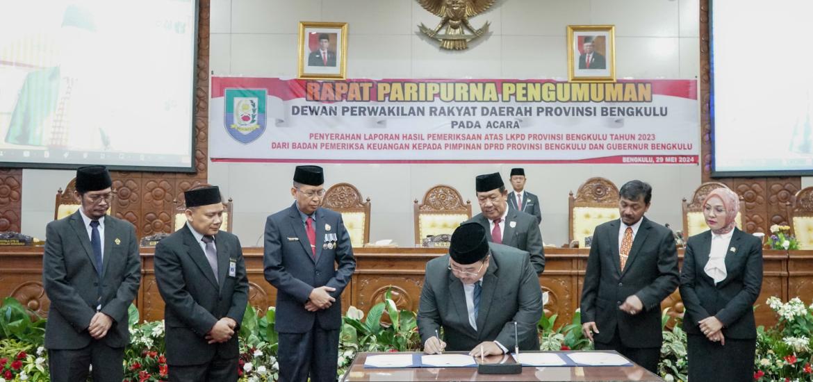 Tujuh Kali Berturut-Turut, Pemprov Bengkulu Raih WTP di Era Gubernur Rohidin