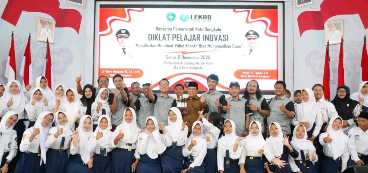 Walikota Bengkulu Dedy Wahyudi Buka Diklat Pelajar Inovasi: “Menulis dan Membuat Video Kreatif Bisa Menghasilkan Cuan”