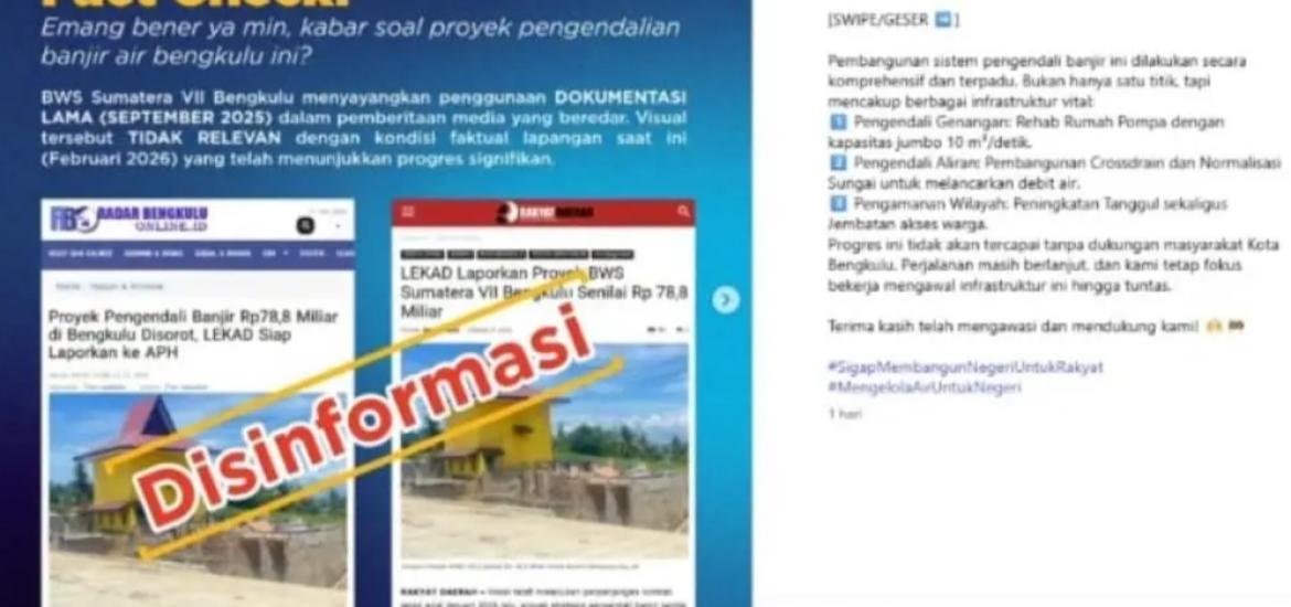 JMSI Bengkulu Kecam Pelabelan “Disinformasi” oleh BWS Sumatera VII, Dinilai Cederai Kemerdekaan Pers