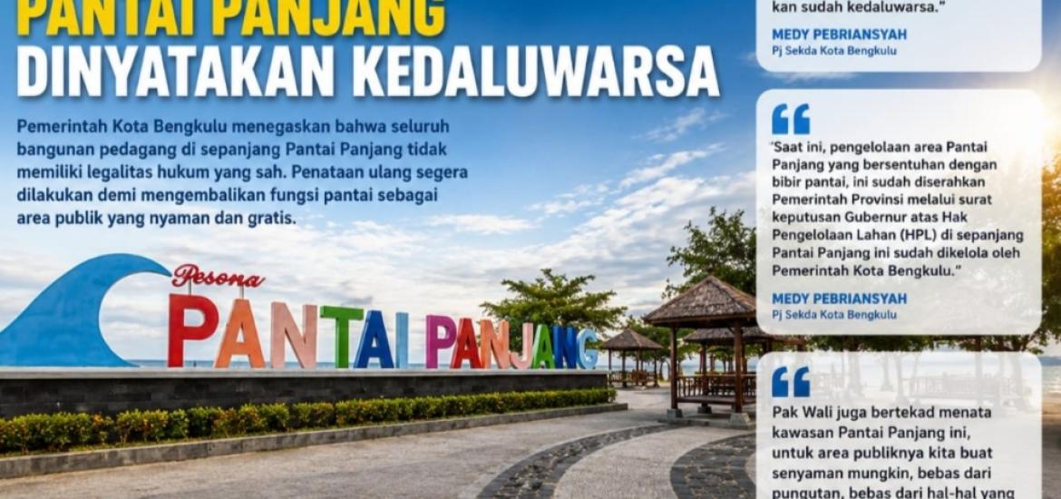 Pemkot Bengkulu Tegaskan HPL Pantai Panjang Sudah Beralih, Izin Lama Kedaluwarsa