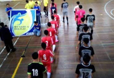 Liga Futsal Nusantara Provinsi Bengkulu 2017 di Gedung Pemuda dan Olahraga (GOR) Sawah Lebar, Kota Bengkulu, Sabtu (7/10/2017).