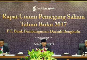Rapat Umum Pemegang Saham (RUPS) tahun buku 2017 di kantor utama Bank bengkulu, Rabu (14/3/2018)