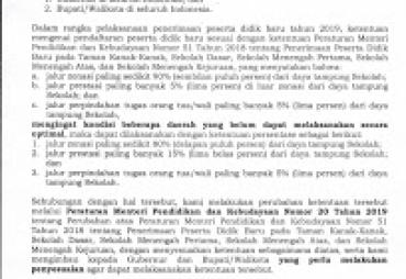Surat Edaran Menteri Pendidikan dan Kebudayaan Nomor 3 Tahun 2019