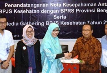 BPJS kesehatan menandatangani nota kesepahaman dengan Badan Pengawas Rumah Sakit (BPRS) Provinsi Bengkulu