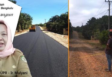 Terlihat ruas jalan sebelum dan sesudah dibangun (Lubuk Gedang - SP VI)