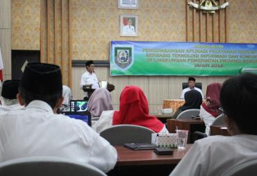BKD Provinsi Bengkulu menggelar Sosialisasi Pengembangan Aplikasi Kepegawaian berbasis tekhnologi informasi dan komunikasi 