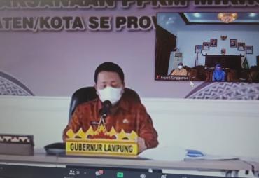 Bupati Tanggamus Ikuti Rakor Penanganan PPKM Mikro Dengan Gubernur Lampung