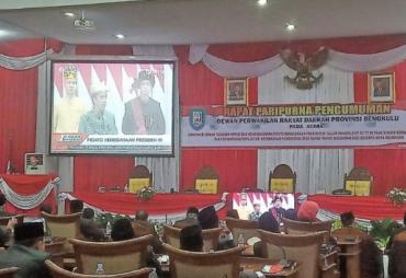 Paripurna DPRD Provinsi Bengkulu Agenda Mendengarkan Pidato Kenergaraan Presiden RI