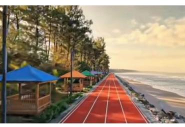 Jogging Sambil Menikmati Laut, Pantai Pasir Putih Bengkulu Hadir dengan Wajah Baru
