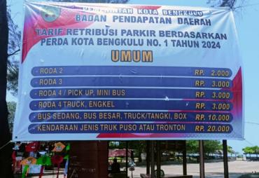 Tarif parkir di wisata pantai