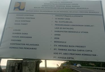 Penanganan Longsor Sebelat–Lais Mulai Dikerjakan,…